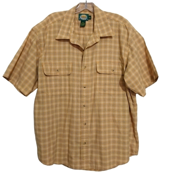 Cabela's Plaid Short Sleeve Button Down Shirt Sz XL - Picture 1 of 4